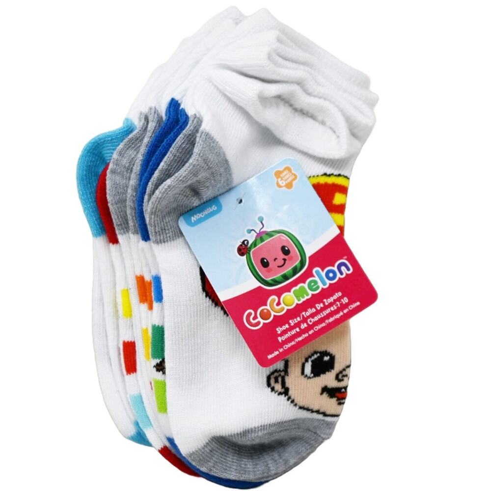 Cocomelon Socks for Toddler Unisex 3T-5T - Set of 6 Pairs (Shoe size 7-10)